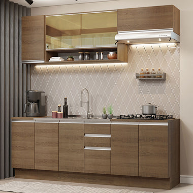 Cocina Integral 240 cm Marrón Glamy Madesa