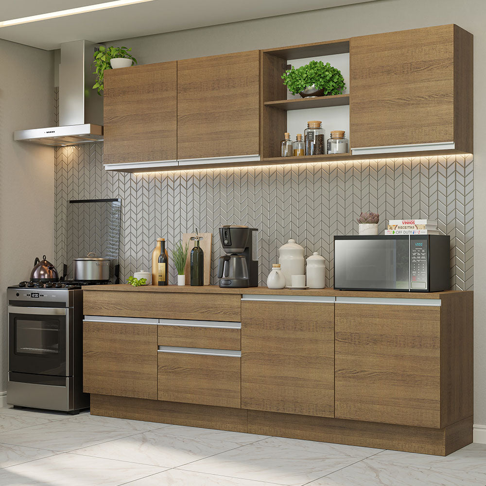 Cocina Integral 240cm Marrón Glamy 06