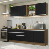 Cocina Integral 240cm Marrón/Negro Glamy 06