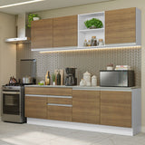 Cocina Integral 240cm Blanco/Marrón Glamy 06