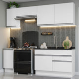 Cocina Integral 240cm Blanco Glamy 07