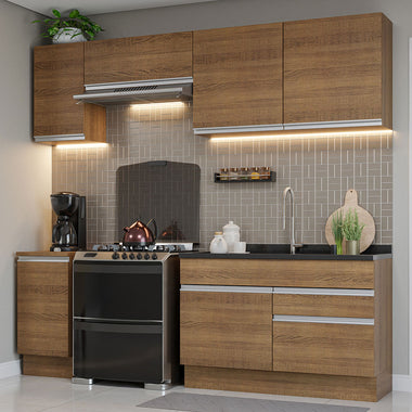 Cocina Integral 240 cm Marrón Glamy Madesa