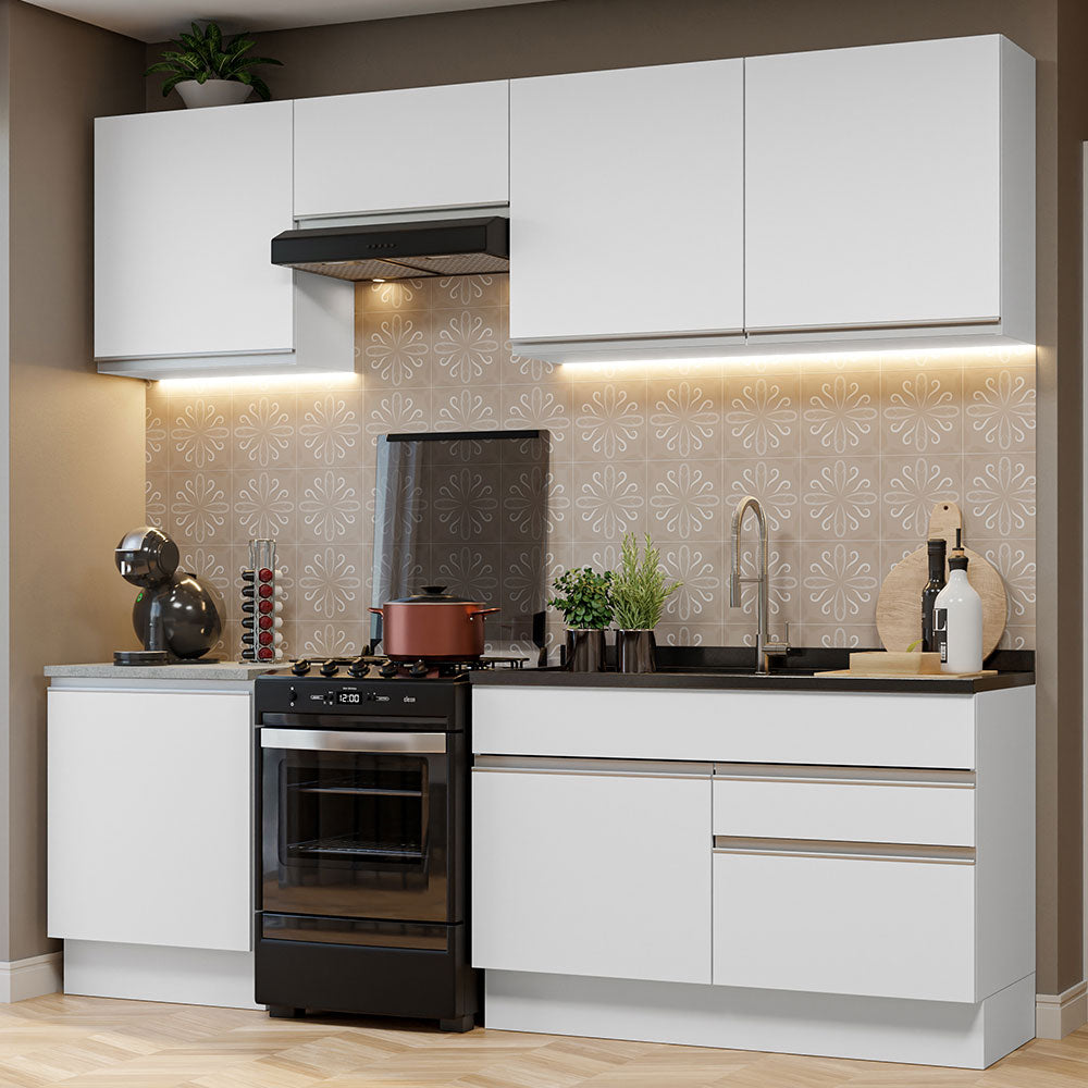 Cocina Integral 240cm Blanco Glamy 08