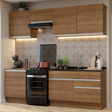 Cocina Integral 240 cm Marrón Glamy Madesa