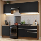 Cocina Integral 240 cm Marrón/Negro Glamy Madesa