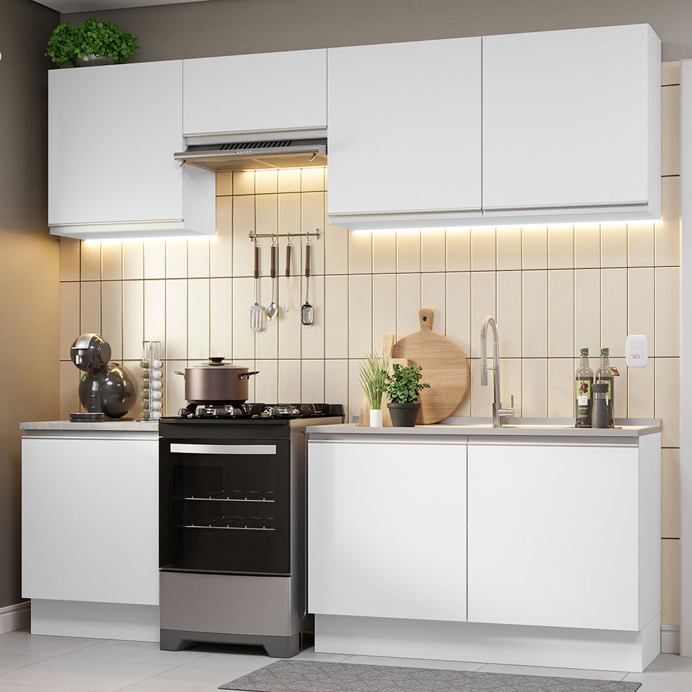 Cocina Integral 240cm Blanco Glamy 09