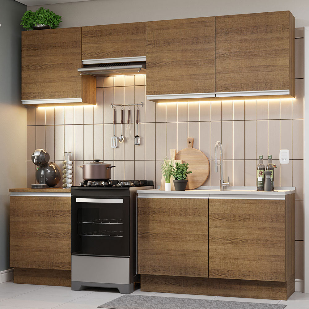 Cocina Integral 240cm Marrón Glamy 09