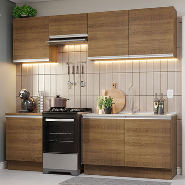Cocina Integral 240 cm Marrón Glamy Madesa