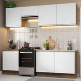 Cocina Integral 240cm Marrón/Blanco Glamy 09