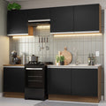 Cocina Integral 240 cm Marrón/Negro Glamy Madesa