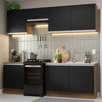 Cocina Integral 240 cm Marrón/Negro Glamy Madesa