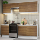 Cocina Integral 240cm Blanco/Marrón Glamy 09