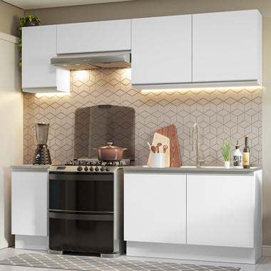 Cocina Integral 240 cm Blanco Glamy Madesa