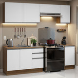 Cocina Integral con Accesorios 240cm Glamy Marrón/Blanco