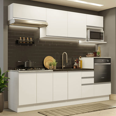 Cocina Integral 260 cm Blanco Glamy Madesa