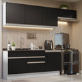 Cocina Integral 260 cm Blanco/Negro Glamy Madesa