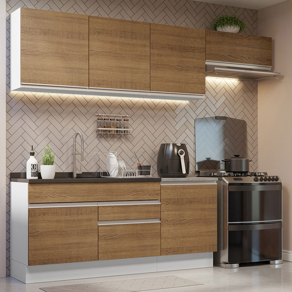 Cocina Integral 260cm Blanco/Marrón Glamy 03