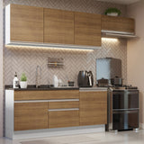 Cocina Integral 260cm Blanco/Marrón Glamy 03