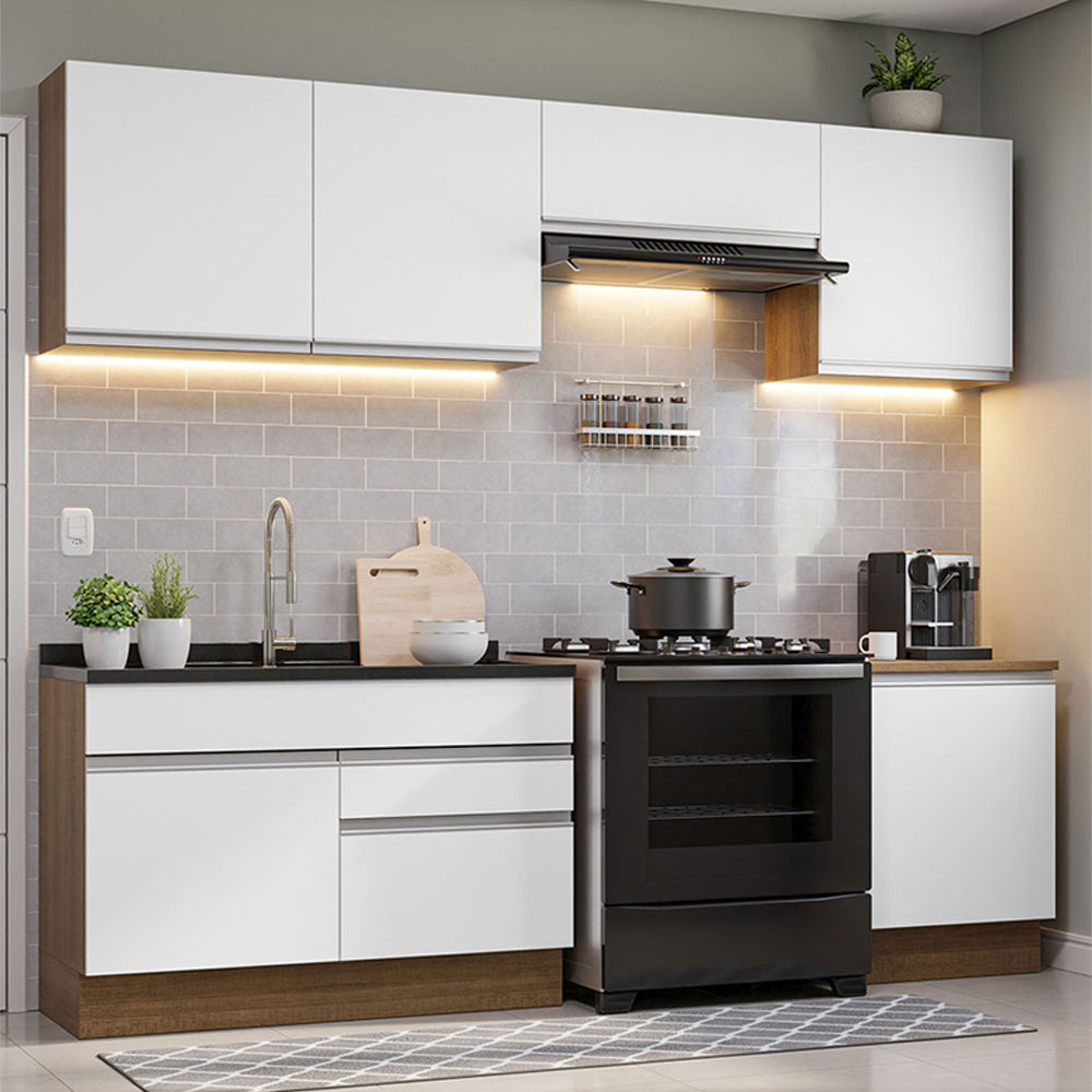 Cocina Integral 260cm Marrón/Blanco Glamy 04