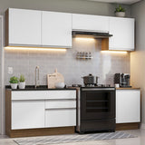 Cocina Integral 260cm Marrón/Blanco Glamy 04