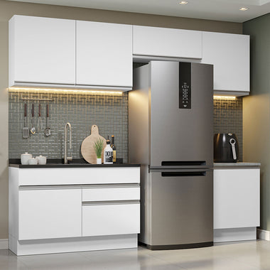 Cocina Integral 260 cm Blanco Glamy Madesa