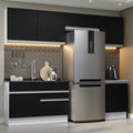 Cocina Integral 260 cm Blanco/Negro Glamy Madesa