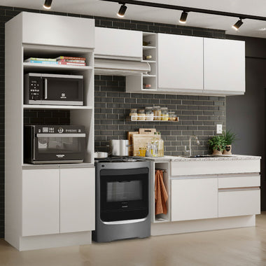 Cocina Integral 270 cm Con Mueble para Horno Blanco Glamy Madesa