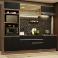 Cocina Integral 270 cm Con Mueble para Horno Marrón/Negro Glamy Madesa