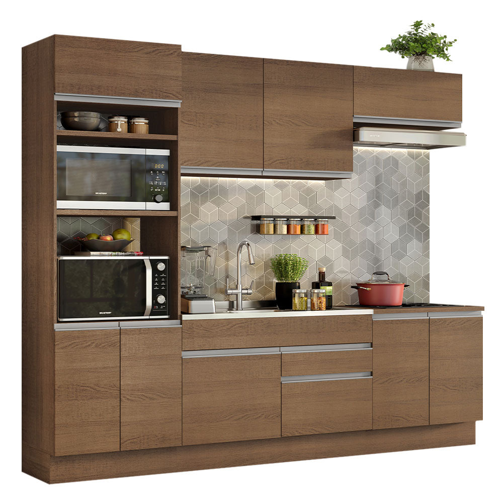 Cocina Integral 270cm Marrón Glamy 13