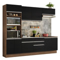 Cocina Integral 270 cm Con Mueble para Horno Marrón/Negro Glamy Madesa