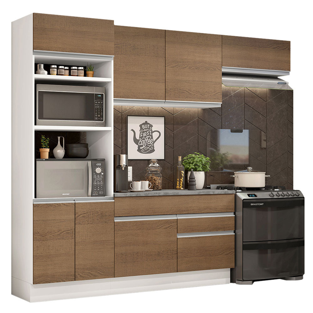 Cocina Integral 270cm Blanco/Marrón Glamy 14