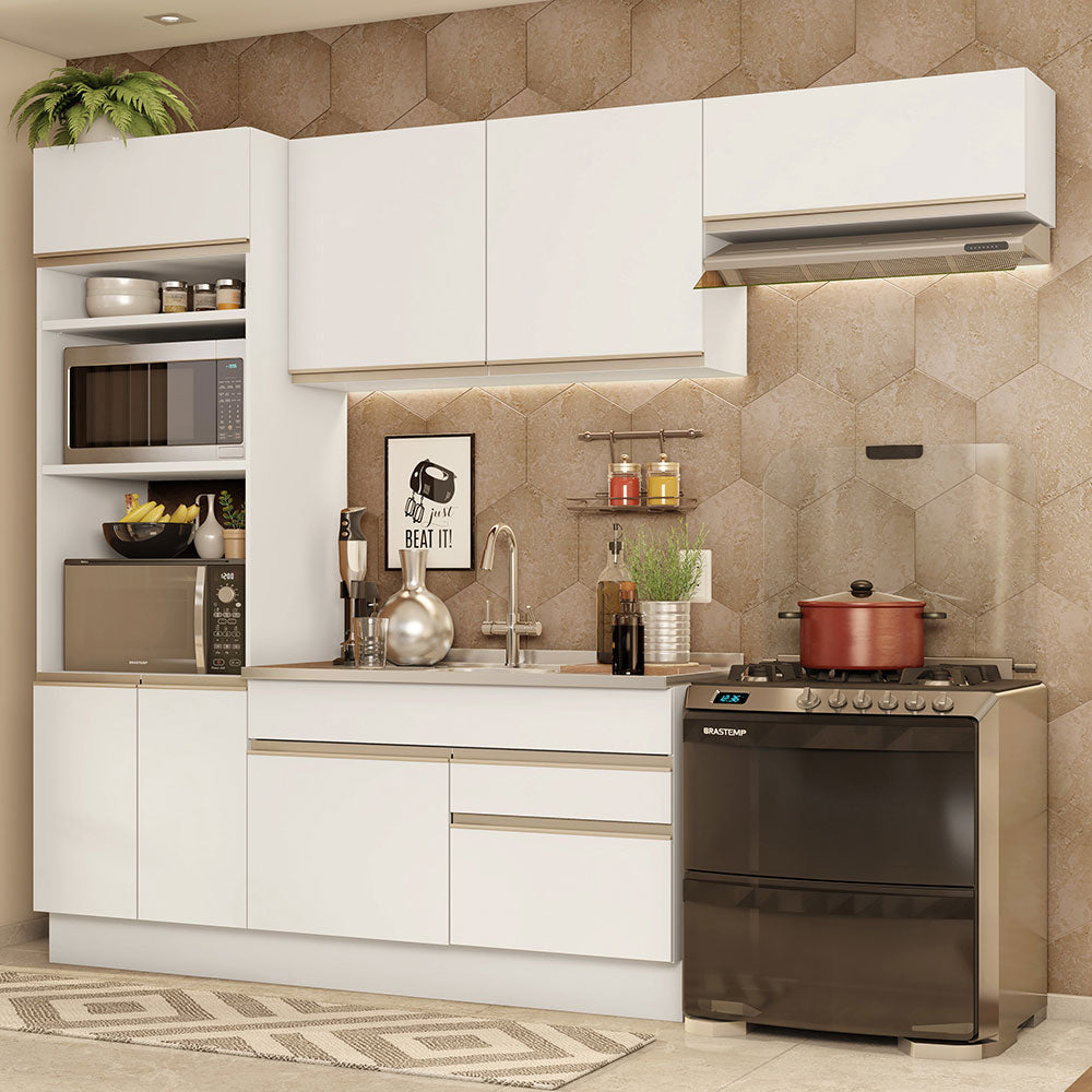 Cocina Integral 270cm Blanco Glamy 15