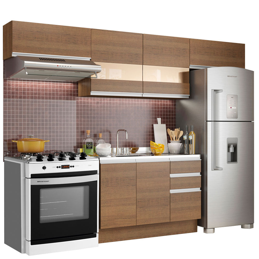 Cocina Integral 280cm Marrón Glamy 01