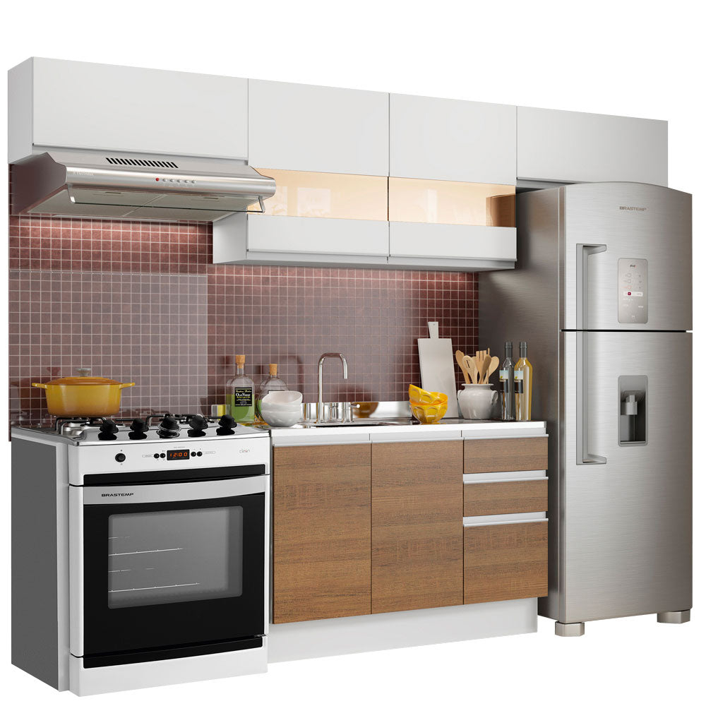 Cocina Integral 280 cm Blanco Glamy Madesa