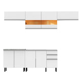 Cocina Integral 280cm Blanco Glamy 02SR