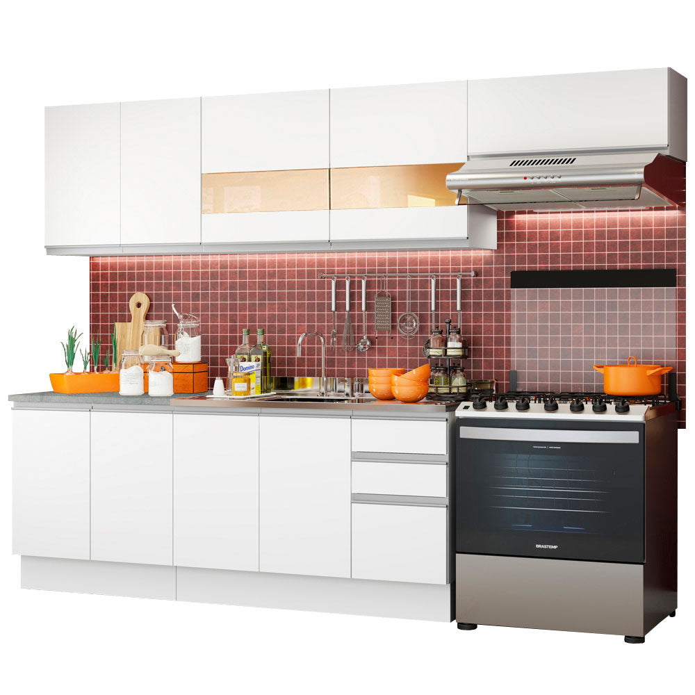 Cocina Integral 280cm Blanco Glamy 03