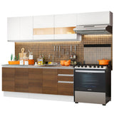 Cocina Integral 280cm Blanco/Marrón/Blanco Glamy 03