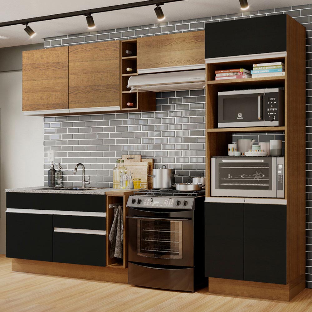 Cocina Integral 290cm Marrón/Negro/Marrón Glamy 10