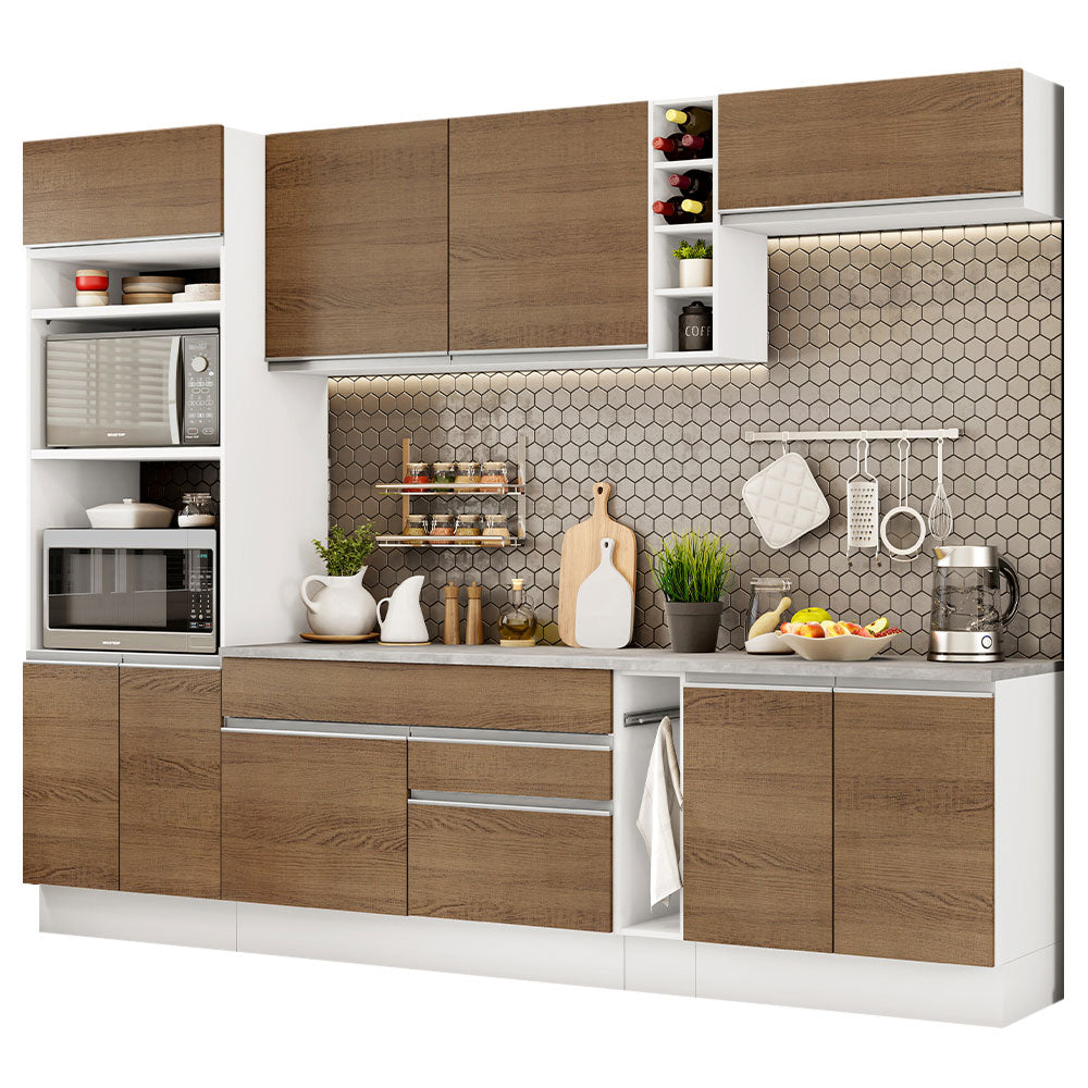 Cocina Integral 290 cm Blanco/Marrón Vicenza 12
