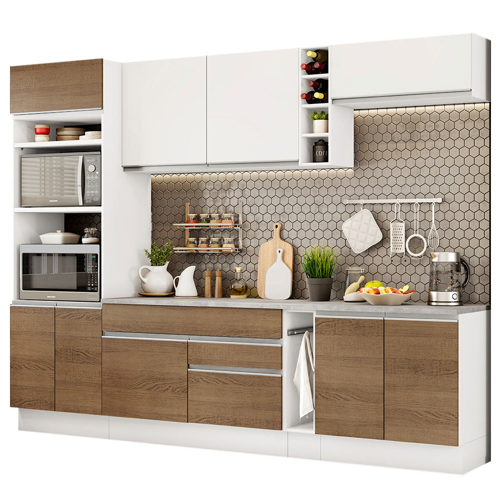 Cocina Integral 290 cm Blanco/Marrón/Blanco Vicenza 12
