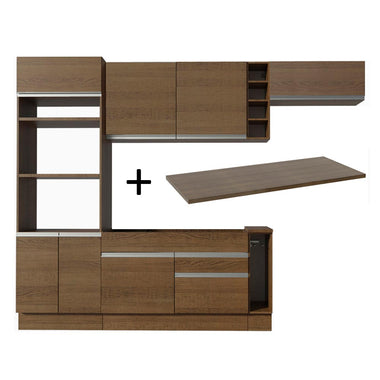 Cocina Integral 290 cm Con Mueble para Horno Marrón Glamy Madesa