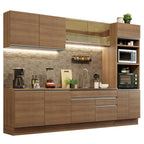 Cocina Integral 310 cm Con Mueble para Horno Marrón Glamy Madesa