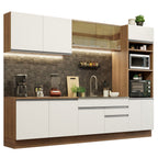 Cocina Integral 310 cm Con Mueble para Horno Marrón/Blanco Glamy Madesa