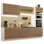 Cocina Integral 310 cm Con Mueble para Horno Blanco/Marrón Glamy Madesa