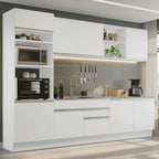 Cocina Integral 310 cm Con Mueble para Horno Blanco Glamy Madesa