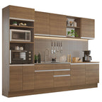 Cocina Integral 310 cm Con Mueble para Horno Marrón Glamy Madesa
