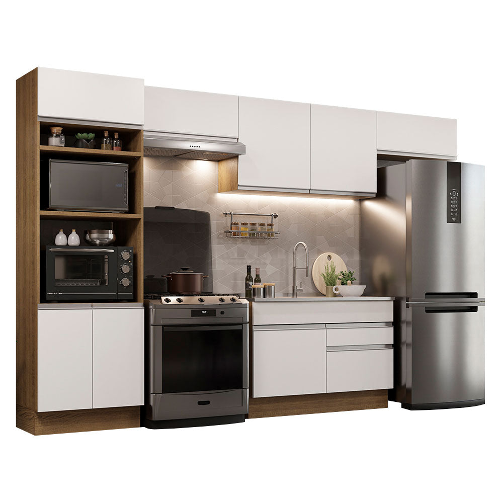 Cocina Integral 350cm Marrón/Blanco Glamy 01