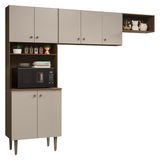 Cocina Integral 235cm Marrón/Crema Gourmet Madesa 03