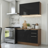 Cocina Integral 120 cm Marrón/Negro Lux Madesa 01
