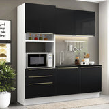 Cocina Integral 180cm Lux Blanco/Negro 01